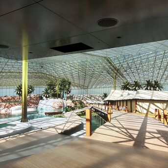 ConceptWall 50 Vliesgevels, ConceptSystem 77 Ramen, ConceptSystem 77 HI Ramen en ConceptWall 50-HI Vliesgevels - Edenya in Pairi Daiza, de grootste tropische kas ter wereld gelegen in Brugelette, België