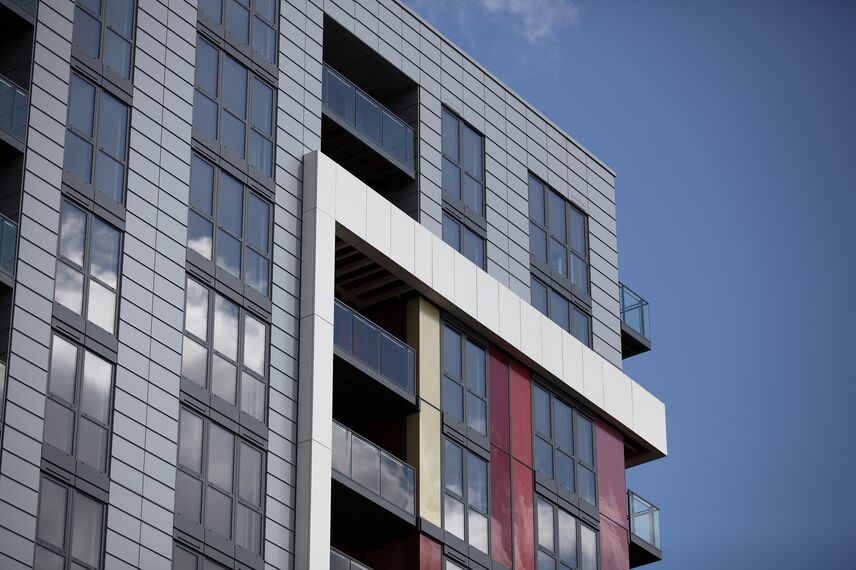 ConceptWall 50 Vliesgevels - Appartementencomplex Matchmakers Wharf gelegen in Stratford, Verenigd Koninkrijk