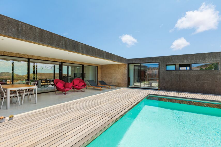 SlimPatio 68 Schuifsystemen, ConceptPatio 68 Schuifsystemen en MasterLine 8 HI Ramen - Villa Khorakhané gelegen in Fuerteventura-Villaverde, Spanje
