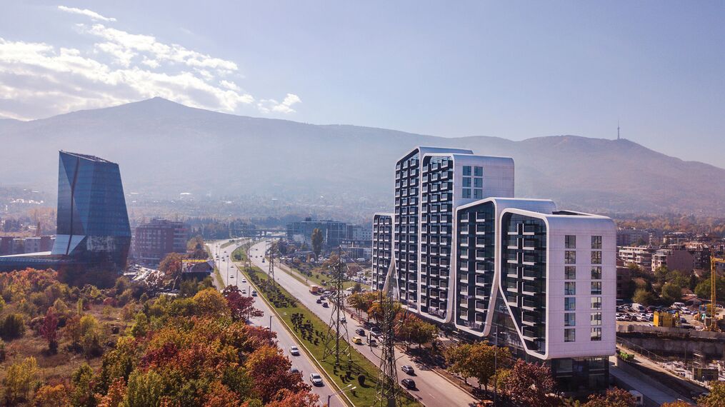 ConceptWall 50 Vliesgevels en ConceptSystem 77 Ramen - Appartementencomplex Advanced Architecture Apartments gelegen in Sofia, Bulgarije