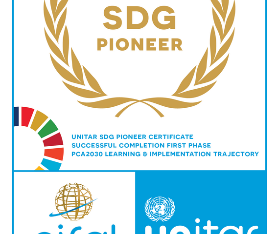 The SDG Pioneer logo.