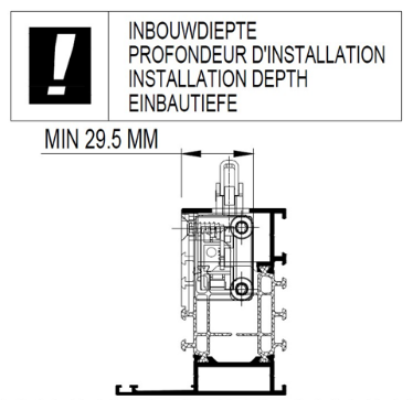 Inbouwdiepte ML8 ventilatievleugel