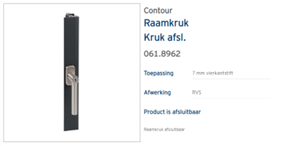 Contour raamkruk 061.8962.- niet SKG