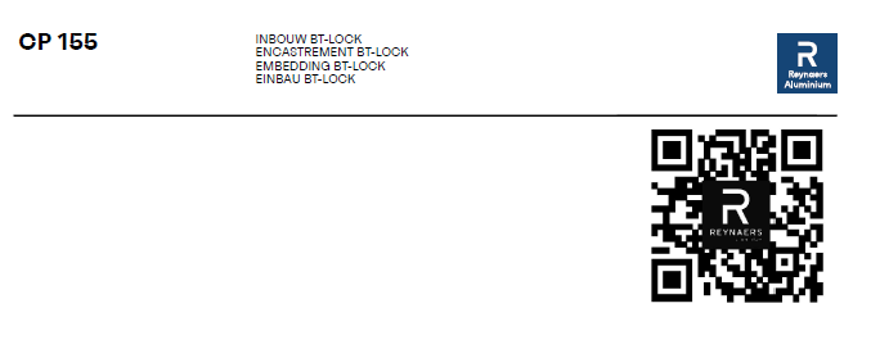 Inbouw BT-Lock CP155 & CP130 video QRcode