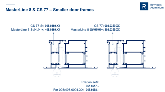 Smalle deurkaders CS77 en ML8