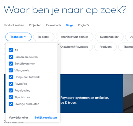 Filteren op het Techblog