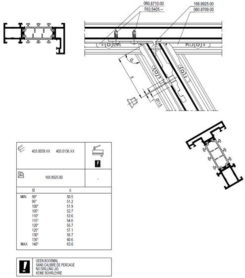 Verstelbare T-verbinder SlimLine 38_2