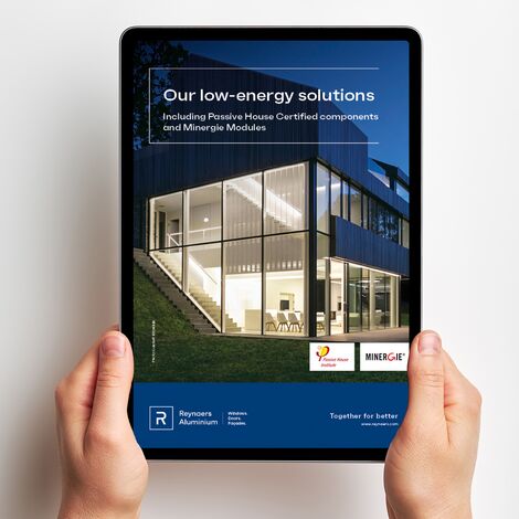 Our low-energy solutions brochure on an iPad.