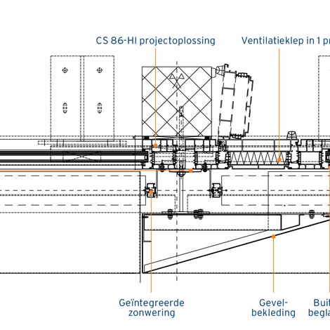 CS 86-HI (c) Geannuleerde systemen en ConceptWall 50 Vliesgevels - Technical Vocational School Visp gelegen in Visp, Zwitserland