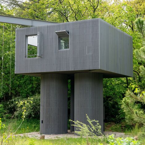 SlimLine 38 Ramen, ConceptPatio 130 Schuifsystemen en SlimLine 38 Cubic Ramen - Boshut Dolmen: zweven tussen de boomkruinen gelegen in Arnhem, Nederland