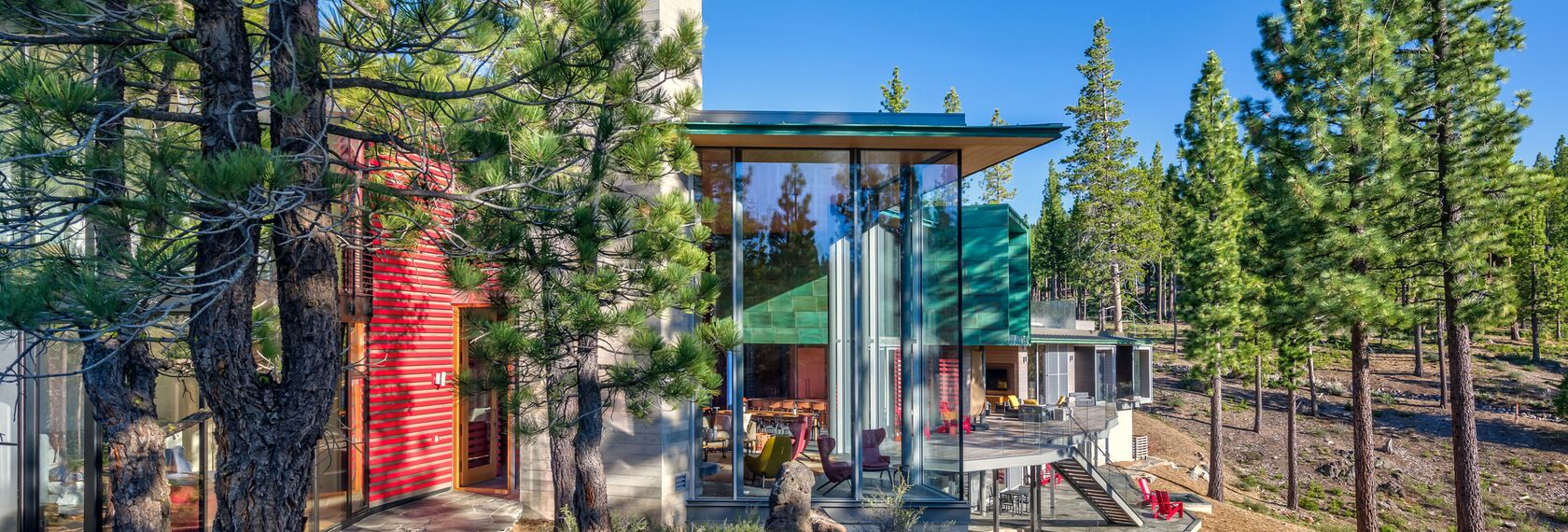 SlimLine 38 Ramen, SlimLine 38 Deuren, ConceptWall 50 Vliesgevels en Mosquito Overige producten - Martis Camp gelegen in Truckee, CA, Verenigde Staten van Amerika