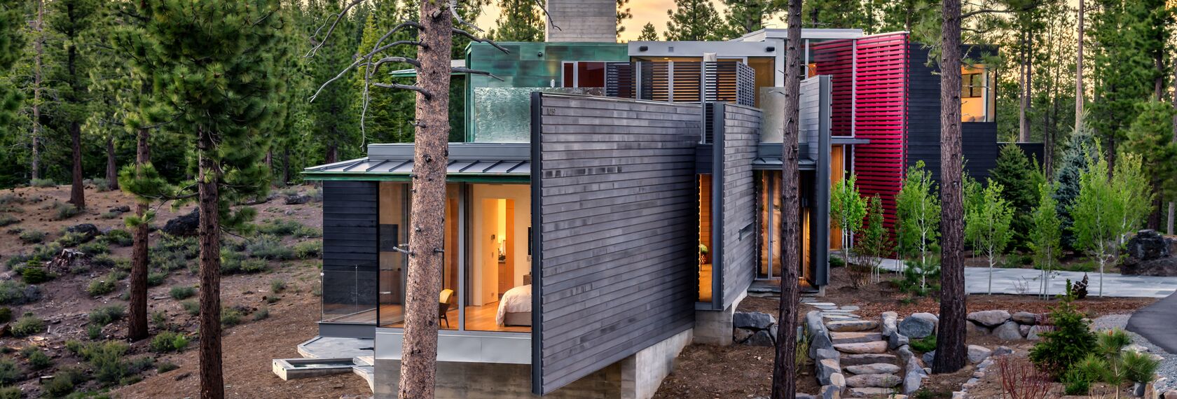 SlimLine 38 Ramen, SlimLine 38 Deuren, ConceptWall 50 Vliesgevels en Mosquito Overige producten - Martis Camp gelegen in Truckee, CA, Verenigde Staten van Amerika