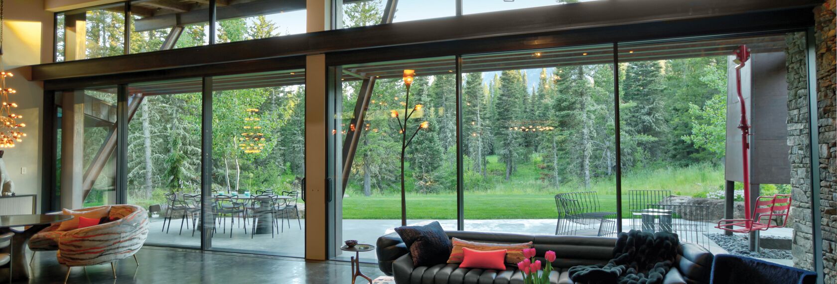 ConceptSystem 77 Ramen, ConceptSystem 77 Deuren, HiFinity Schuifsystemen en Purity Handgrepen - Flying Star Residence gelegen in Bridger Canyon, Verenigde Staten van Amerika