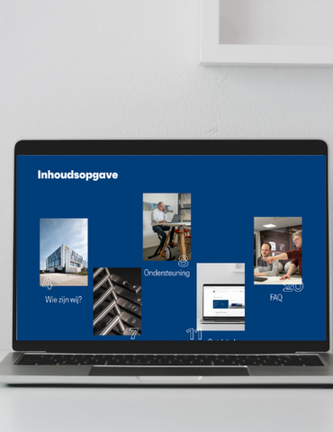 Medewerkersmagazine op laptop