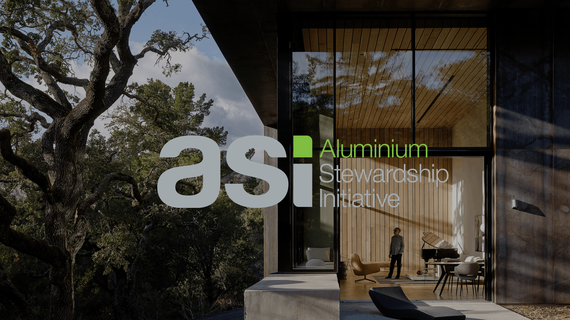 ASI-logo voor een moderne villa in een bos.