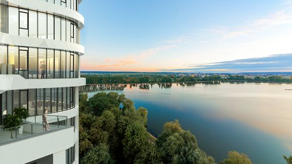 MasterLine 8-HI Deuren en ConceptWall 50-HI Vliesgevels - Appartementencomplex Parus gelegen in Ivano-Frankivsk, Oekraïne